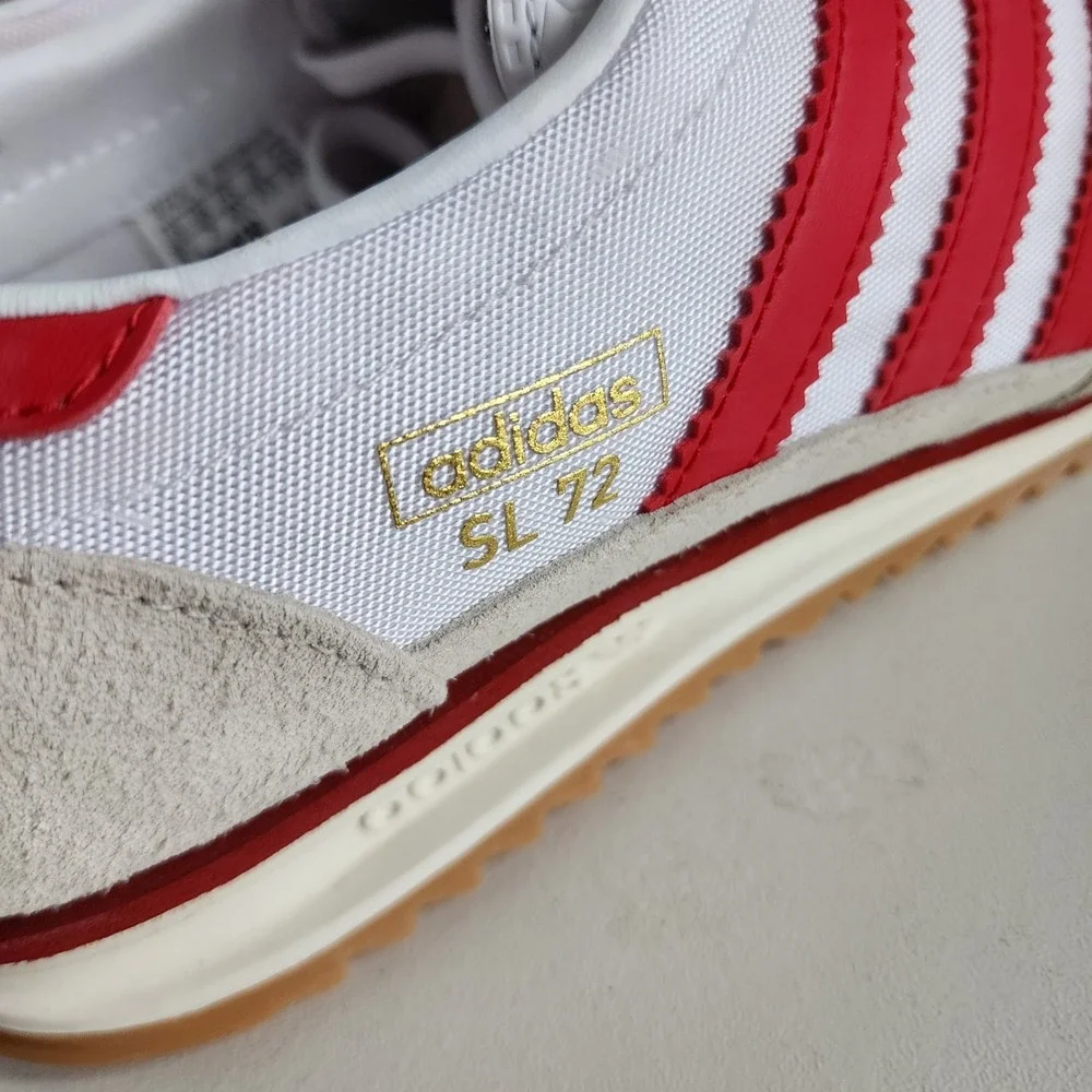 Adidas SL 72 75th Anniversary Cloud White Better Scarlet Red Women's Sz 8 JP5277